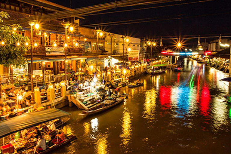 Bangkok: Private Firefly Night Cruise & Floating Market Tour