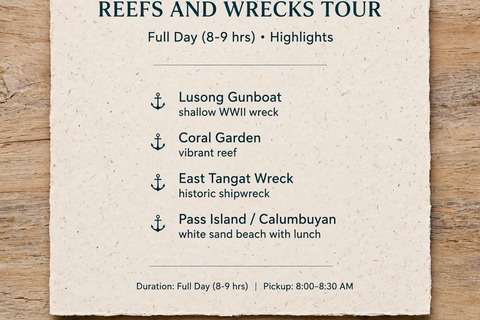 Coron: Reefs & Wrecks Snorkeling Tour with Lunch