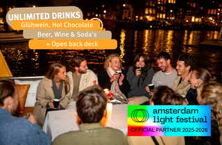 Amsterdam: beheizte Light Festival Kreuzfahrt mit Heißgetränk & Snack