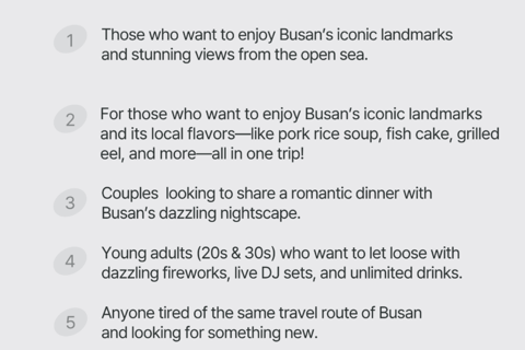 PanStar Busan Coastline Cruise & Sunset & Fireworks