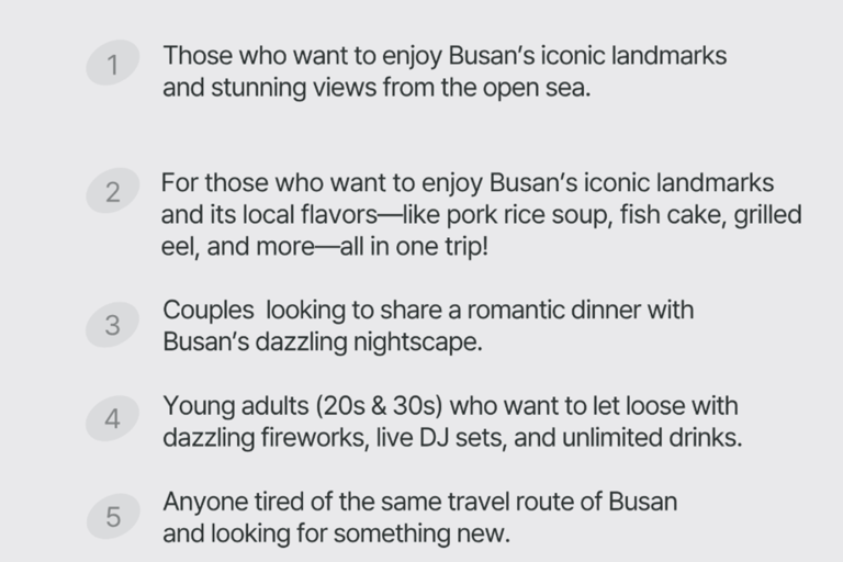 PanStar Busan Coastline Cruise & Sunset & Fireworks