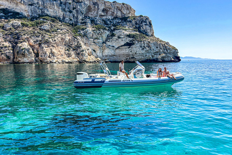 Cagliari: Zodiac Boat Tour, 3-4 SwimStops, Wine & Snorkeling Cagliari: Zodiac Boat Tour, 3-4 Stops, Wine & Snorkeling