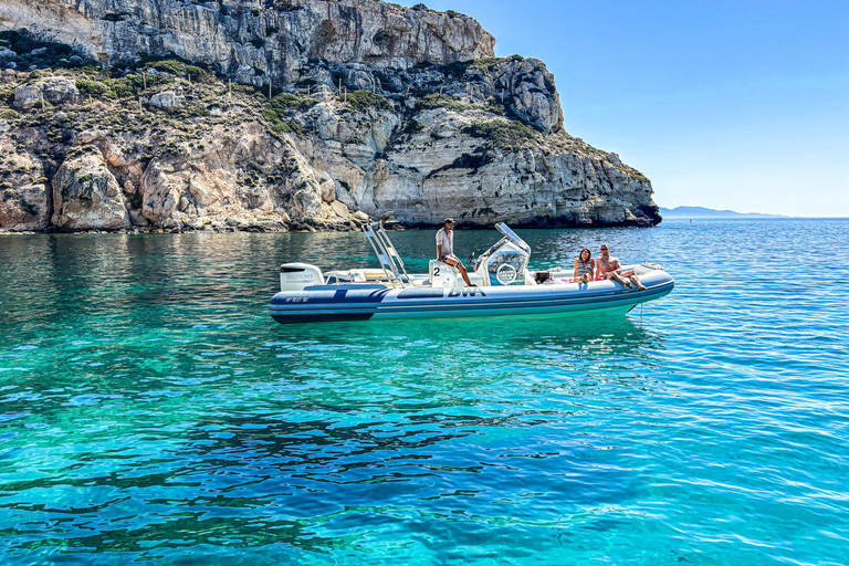 Cagliari: Zodiac Boat Tour, 3-4 SwimStops, Wine & Snorkeling Cagliari: Zodiac Boat Tour, 3-4 Stops, Wine & Snorkeling