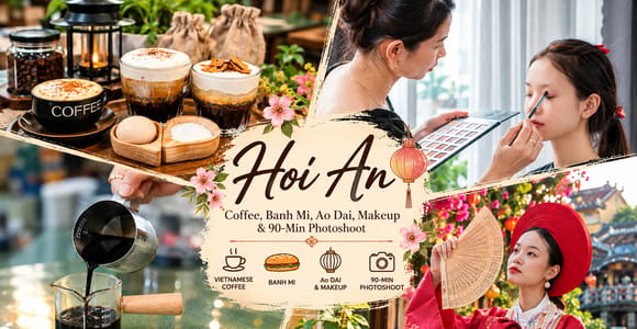 Hoi An: Coffee, Banh Mi, Ao Dai, Makeup & 90-Min Photoshoot