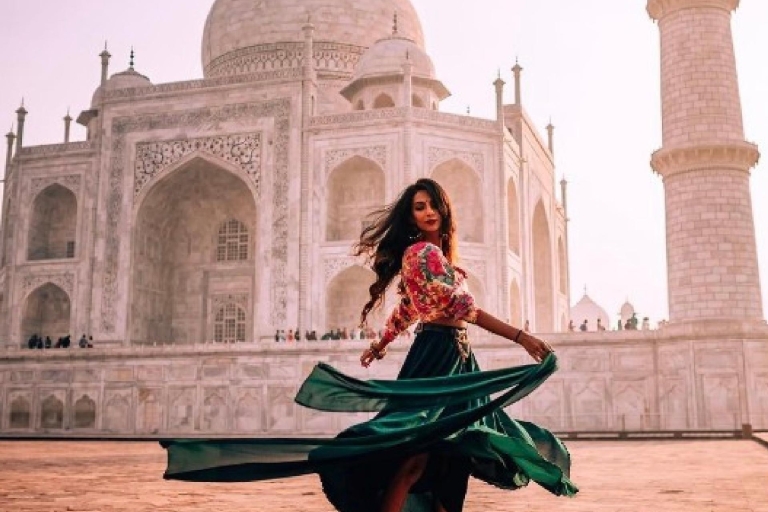 Depuis Delhi : visite du Taj Mahal, du fort d'Agra et du Baby Taj avec déjeunerVoiture + Chauffeur + Guide + Billets + Déjeuner 5 étoiles