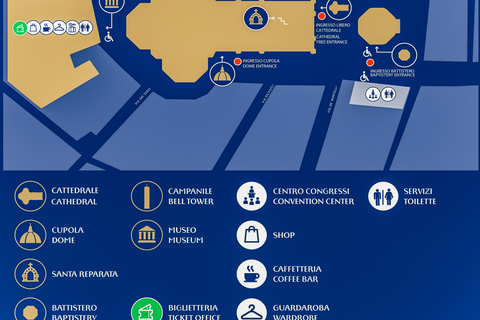 Florença: Entrada da catedral com cúpula/cúpula e torre do sinoIngressos com 2 guias de áudio baseados em aplicativos