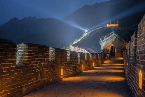 Twilight Glow at Mutianyu Great Wall Evening Bus Tour+Ticket Mutianyu Night Tour Private Car Transfer +Ticket +Cable Car