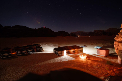Wadi Rum: 4x4 Sunset Tour with Bedouin Dinner & Camp Stay
