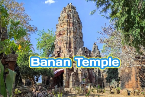 Templo Banan de Battambang Sur, Cueva de la Matanza, Cueva de los Murciélagos, puesta de solLa visita comienza a las 8 de la mañana, después de desayunar puedo llevarte a visitar