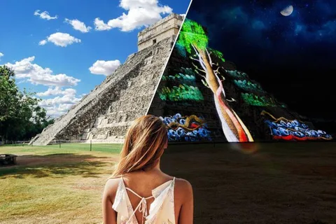 Cancún : spectacle nocturne de Chichen Itza, visite du cénote et de Valladolid