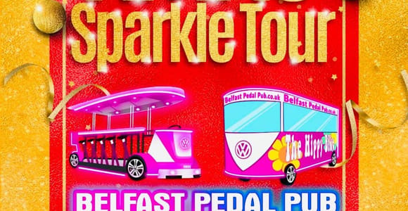 Belfast: Xmas Party Bike Sparkle Tour, BYOB & Free Santa Hat