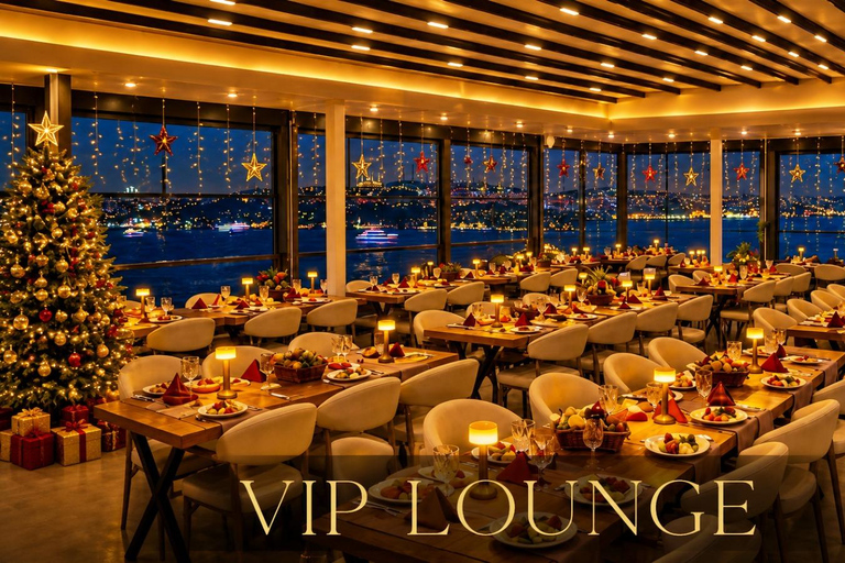 Istanbul: New Year's Eve Bosphorus Cruise w/ Dinner Option VIP Dinner Menu, Alcoholic Drinks, and Hotel Transfer