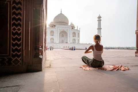 Tour privato tutto incluso del Taj Mahal all&#039;alba da DelhiTour con auto privata con aria condizionata, autista e guida