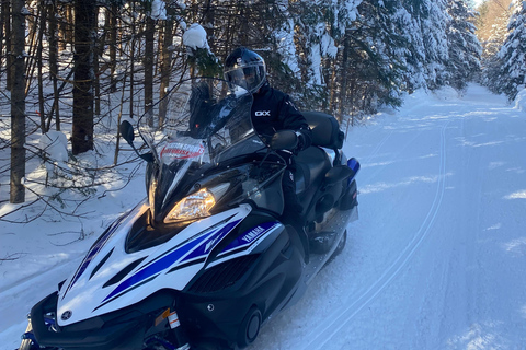 Montreal: Canadian Forest Guided Tour by Snowmobile Snowmobile for One Person