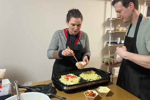 Osaka : Cooking Class Okonomiyaki & Takoyaki course in Nanba