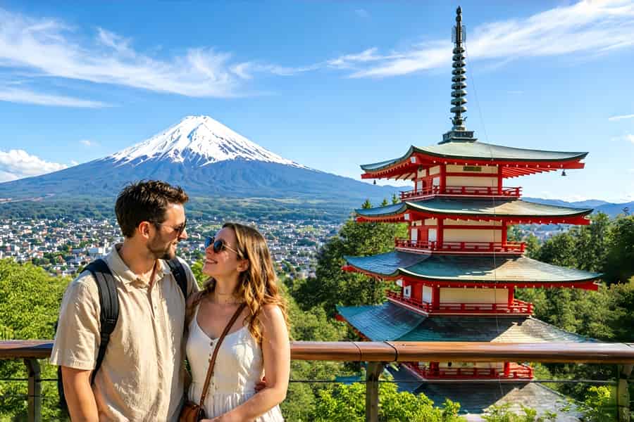 Fuji: Tagestour zu den 6 besten Orten – Arakurayama Park, Oshino Hakkai. Foto: GetYourGuide