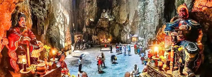 Da Nang : visite des montagnes de marbre, de la montagne des singes et de la grotte d'Am Phu