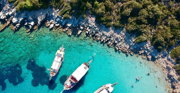 Bodrum: Orak Island, German Bay & Red Bay Boat Tour w/ Lunch