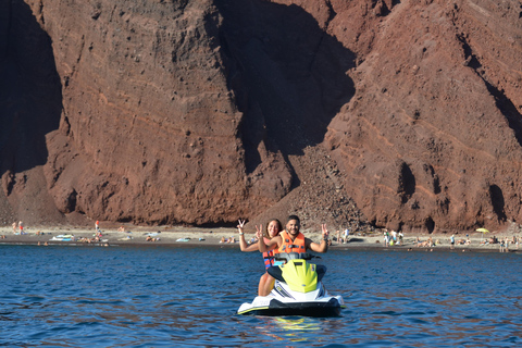 Santorini: Kryssning av vulkaniska stränder med vattenskoterSantorini safari med vattenskoter