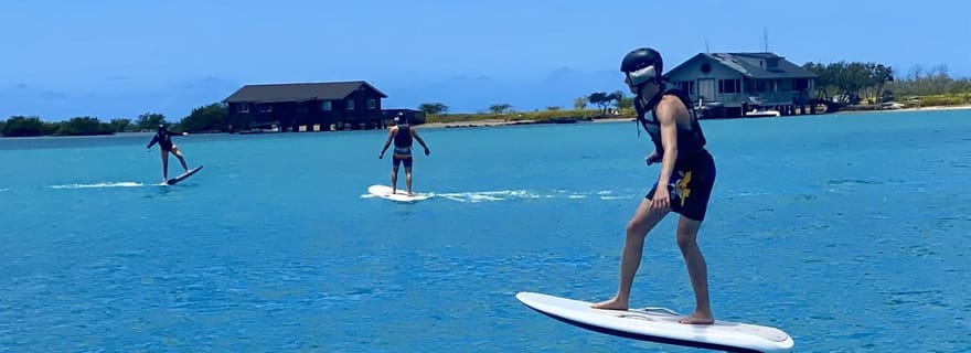 Hawaï : Leçon de surf en solitaire sur hydroglisseur électrique