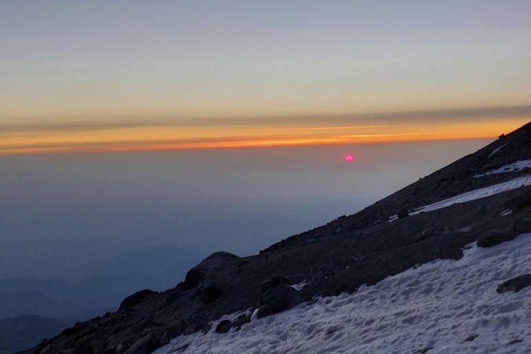 Szczyt Orizaba, północna ściana: Trening u podnóża lodowcaPółnocna ściana Pico de Orizaba: trening u podstawy lodowca