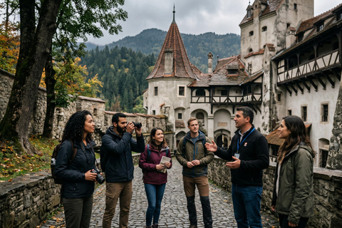 From Bucharest: Peles Castle, Bran Castle & Brasov Day Tour MINIVAN Tour with Entrance tickets included to Peles & Bran