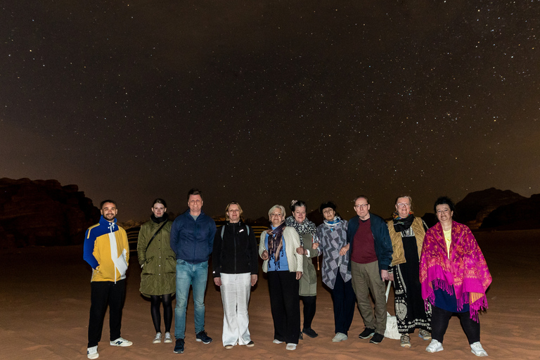 Wadi Rum: Sunset Jeep Tour with Rumsky Stargazing Activity