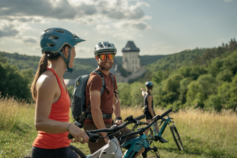 E-Bike Full-Day Trip From Prague:The Mighty Karlstejn Castle Self guided option with a pickup-up service, without lunch