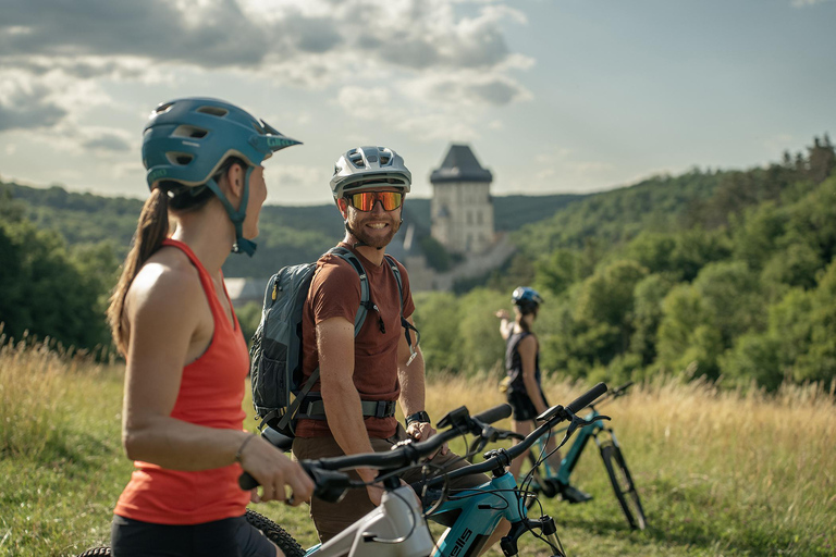 E-Bike Full-Day Trip From Prague:The Mighty Karlstejn Castle Self guided option with a pickup-up service, without lunch