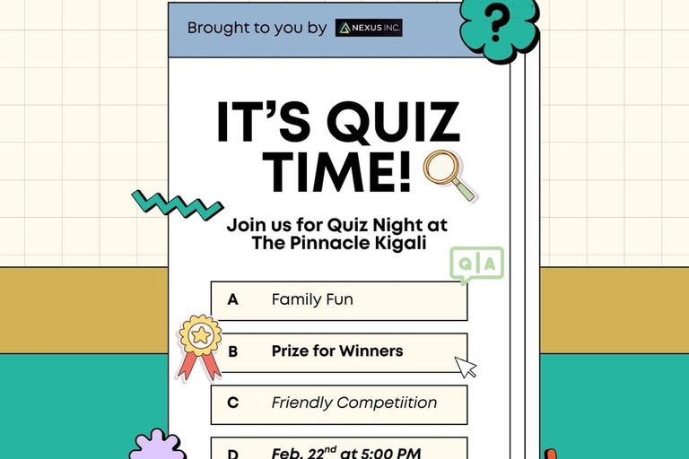 Kigali: Quiz Night Experience Every Thursday and Sunday