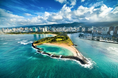 Oahu: Waikiki 20 minuten durende helikoptertour met deuren aan / deuren uitDeuren op gedeelde rondleiding