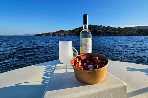 Tasting cruise in the bay of Bormes les Mimosas on a hybrid boat