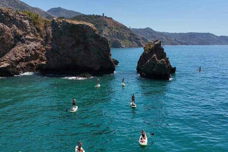 From Nerja: Guided Paddle Surf Cliffs and Maro Waterfall
