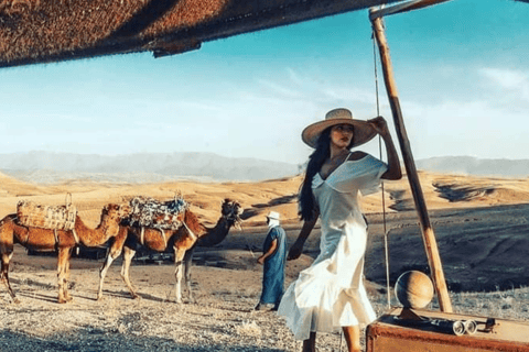 Jantar e passeio de quadriciclo no deserto de Agafay, passeio de camelo