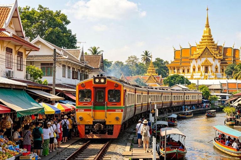From Bangkok: Floating Market, Railway Market,& Ancient Siam