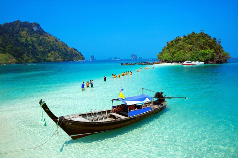 Krabi : tour en bateau privé à longue queue des 4 îlesDemi-journée d'excursion privée en bateau à longue queue