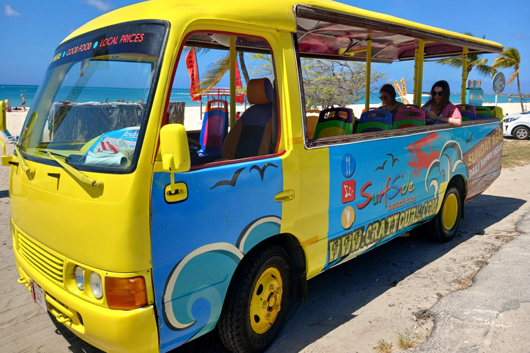 Destaques da excursão particular de Aruba em ônibus aberto