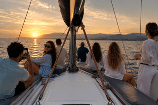Puerto Banús: Sunset on a Luxury Sailing Yacht with Drinks