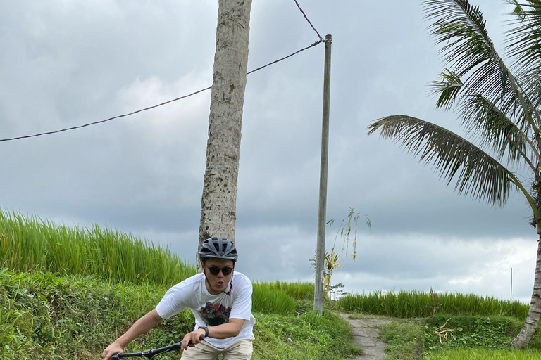 Ubud: Downhill-cykeltur med risfält, vulkan och måltidPrivat grupp