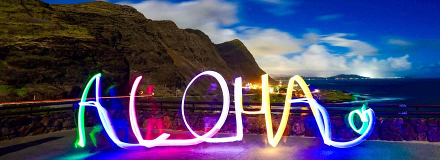 Excursion unique à Honolulu au coucher du soleil et au Light Painting