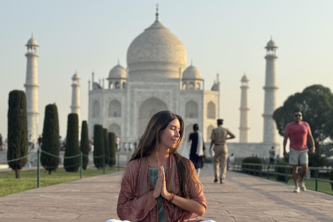 Desde Delhi: Visita al Taj Mahal al amanecer y al Fuerte de Agra en coche con aire acondicionado