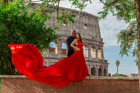 Flying dress photoshoot