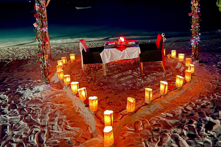 Romantic Beach Dinner with Drone Photos