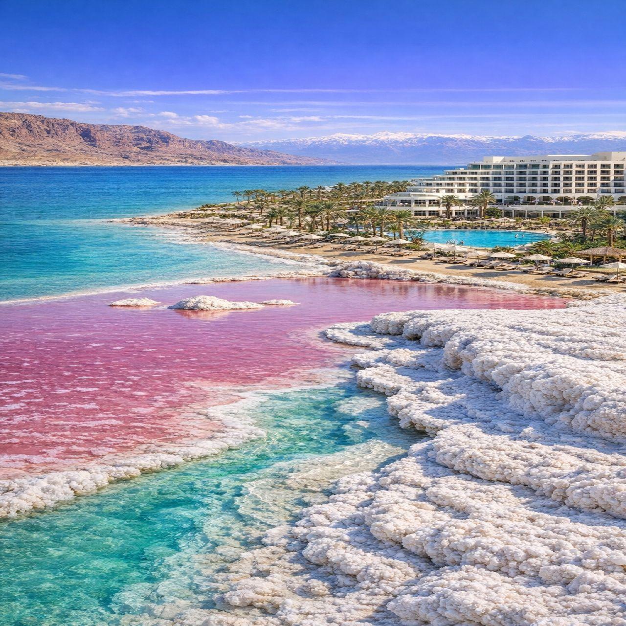 Halbtagestour: Totes Meer, Pink Lake, Kristallstrand ab Amman