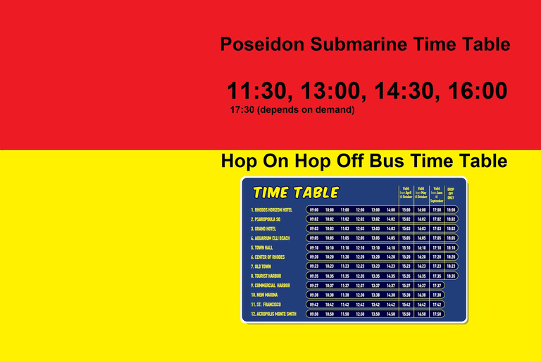 Rodes: Ingresso combinado - ônibus hop-on hop-off e cruzeiro submarino