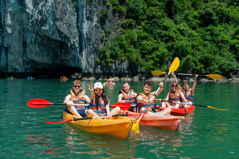 From Hanoi: Halong Bay Day Cruise with Lunch & Kayaking Halong Luxury Cruise+Limousine Bus (max 22 pax)+Set Menu