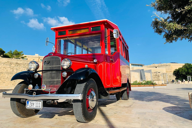 Malta: Private Chauffeur-Driven Vintage Bus Malta: Private Chauffeur-Driven Vintage Bus 4Hrs