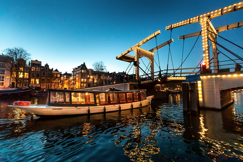 Amsterdam: Open Boat Cruise mit unbegrenzter GetränkeoptionTreffpunkt Anne Frank Haus ohne Getränke