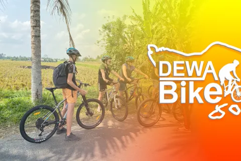 Ubud: PRIVATE Downhill Cycling Rice Fields, Volcano and Pool