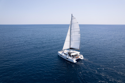 Santorini:Private Catamaran Tour with BBQ & Unlimited Drinks Sunset Catamaran Cruise up to 10 people